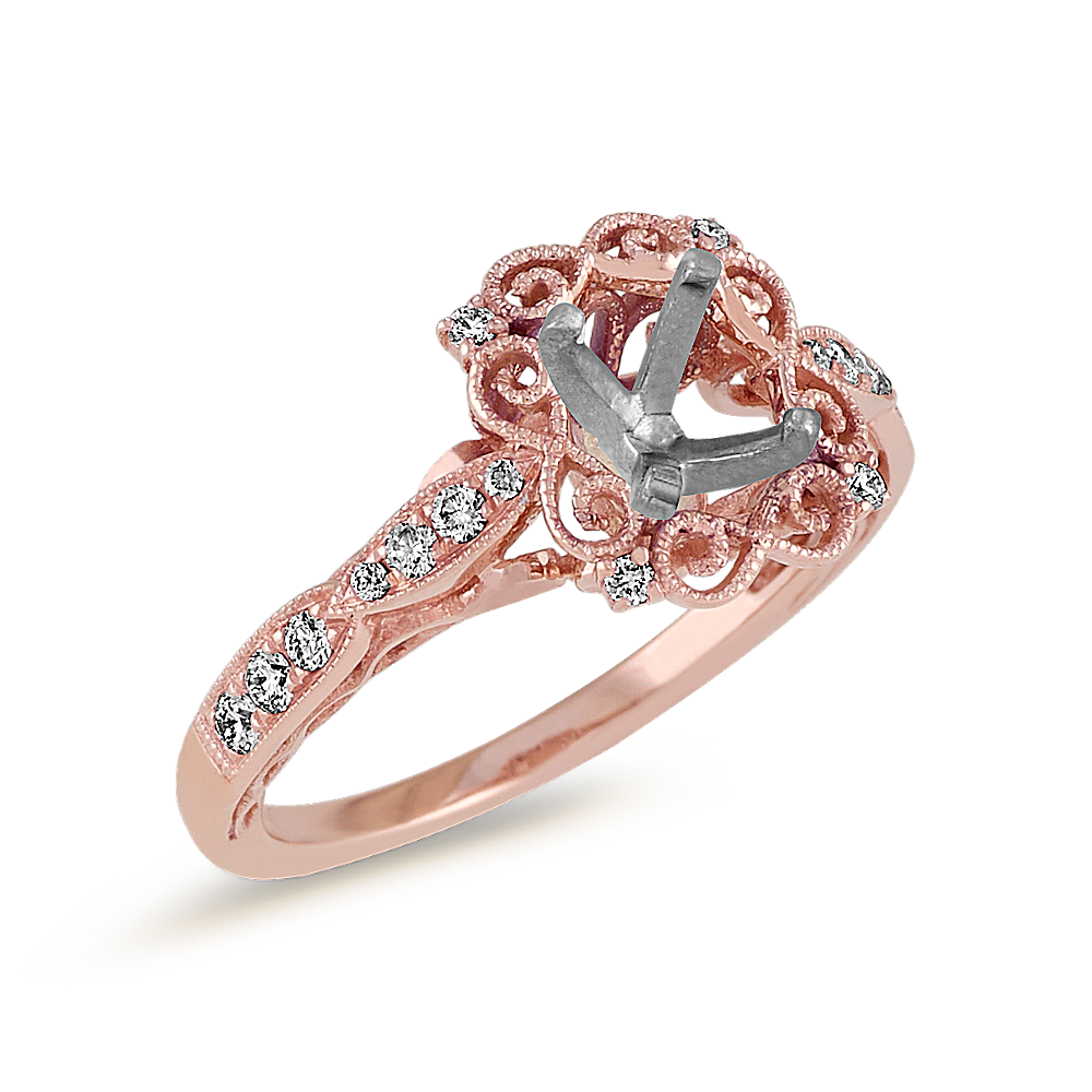 Vintage Diamond Engagement Ring in 14k Rose Gold | Shane Co.