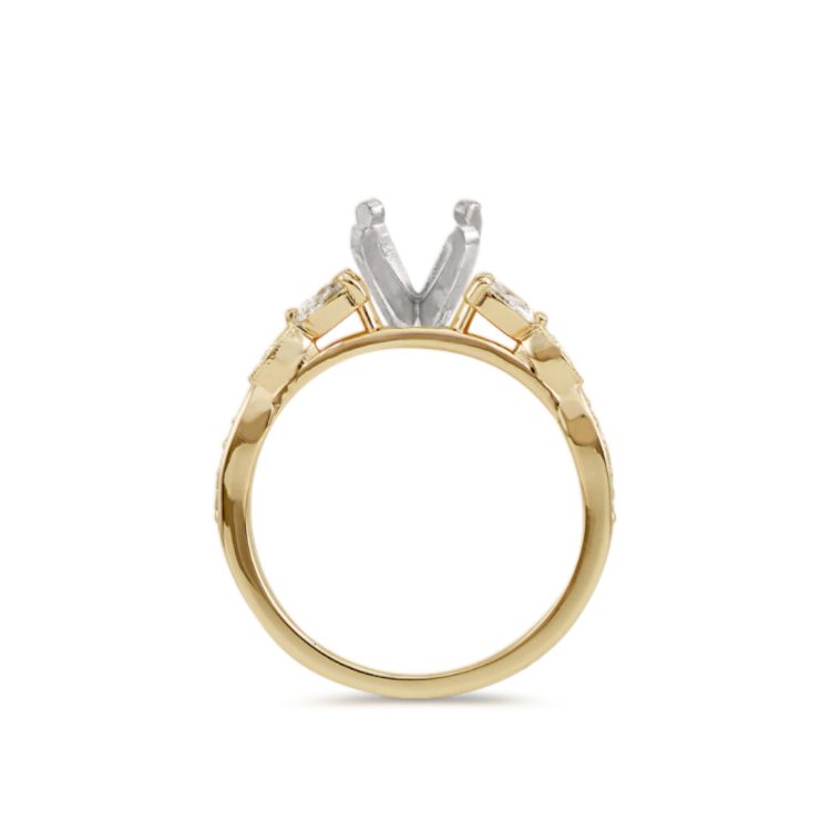 Vintage Natural Diamond Engagement Ring in 14k Yellow Gold