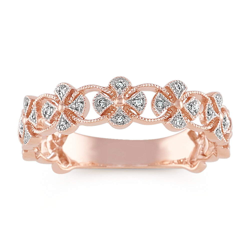 Vintage Diamond Fashion Ring in 14k Rose Gold