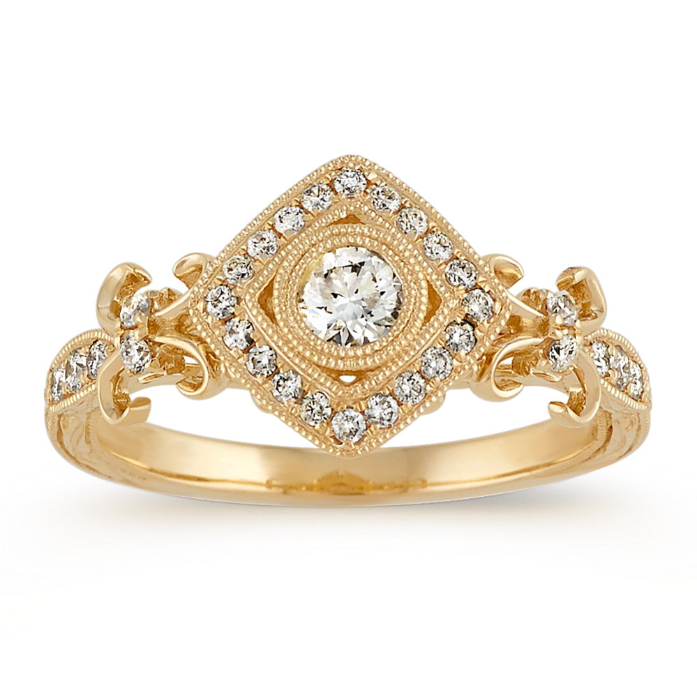 Vintage Diamond Ring in 14k Yellow Gold