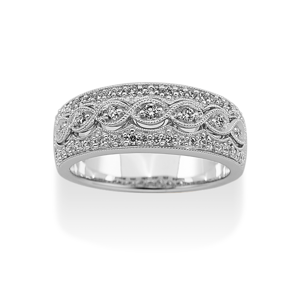 Evelyn Vintage Diamond Ring in 14K White Gold
