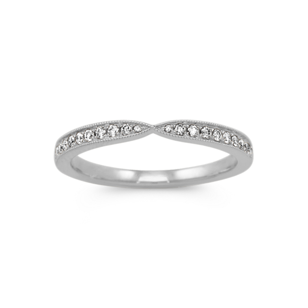 Vintage Diamond Wedding Band in 14k White Gold