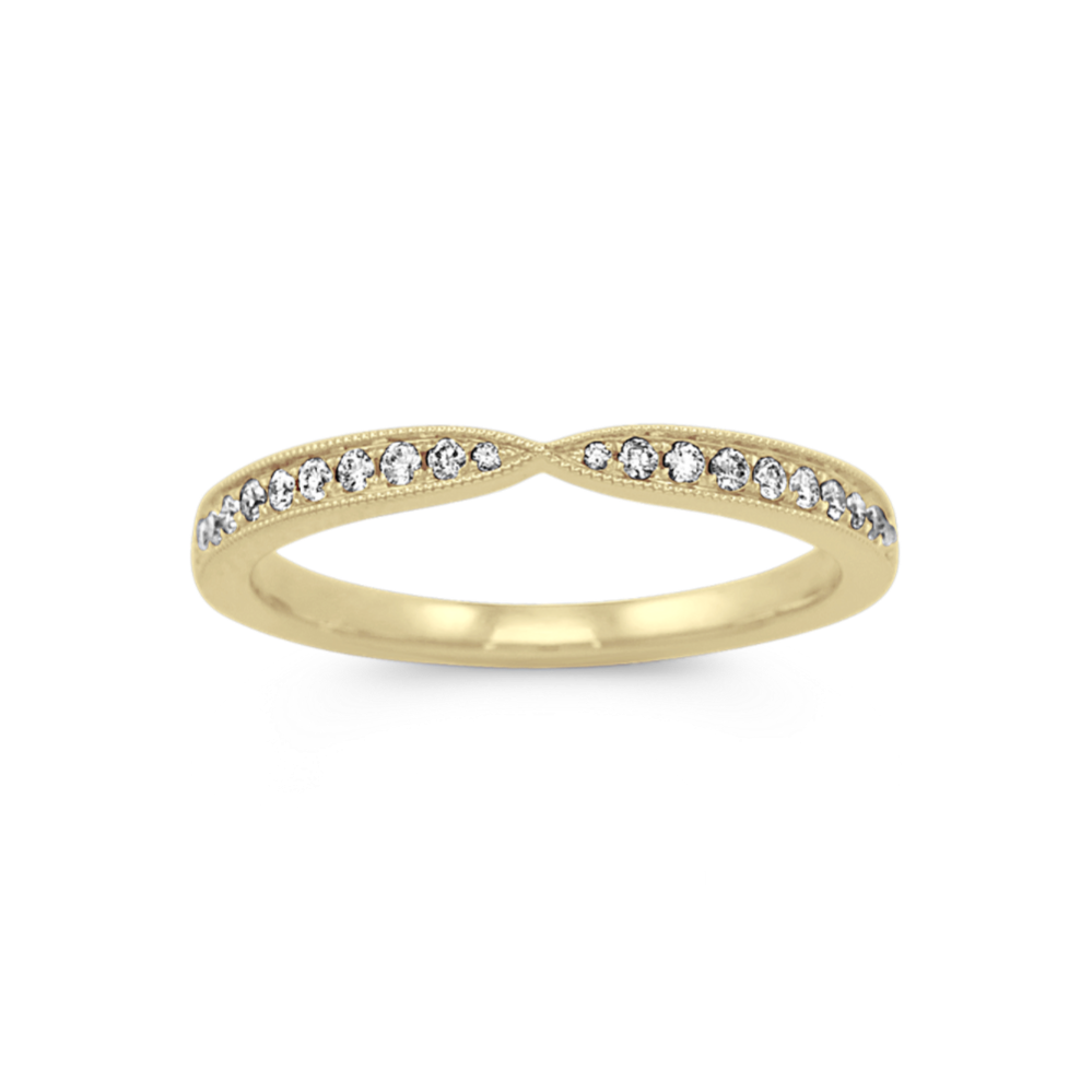 Vintage Diamond Wedding Band in 14k Yellow Gold