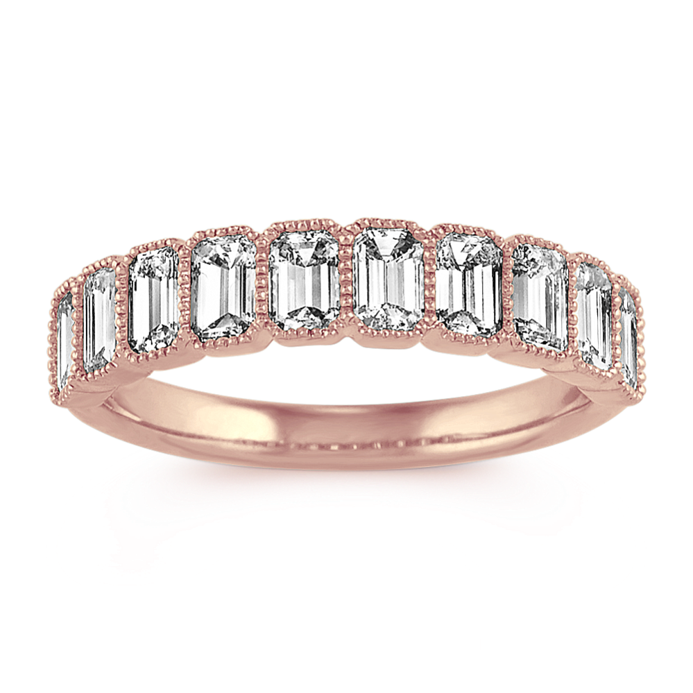 Vintage Emerald Cut Diamond Ring in 14k Rose Gold