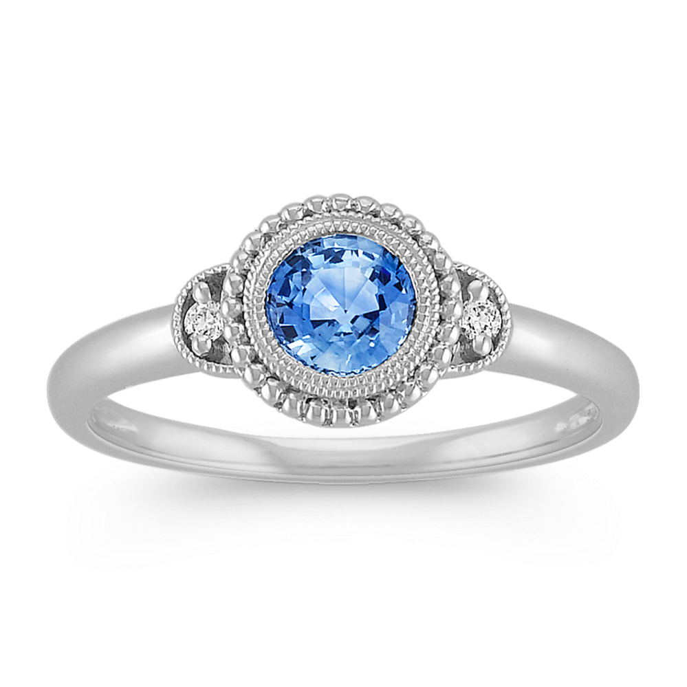 Vintage Kentucky Blue Sapphire and Diamond Ring