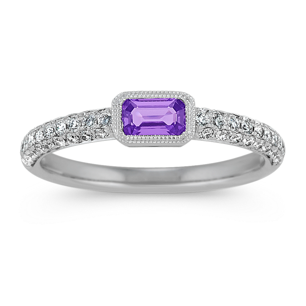 Vintage Lavender Sapphire and Diamond Ring