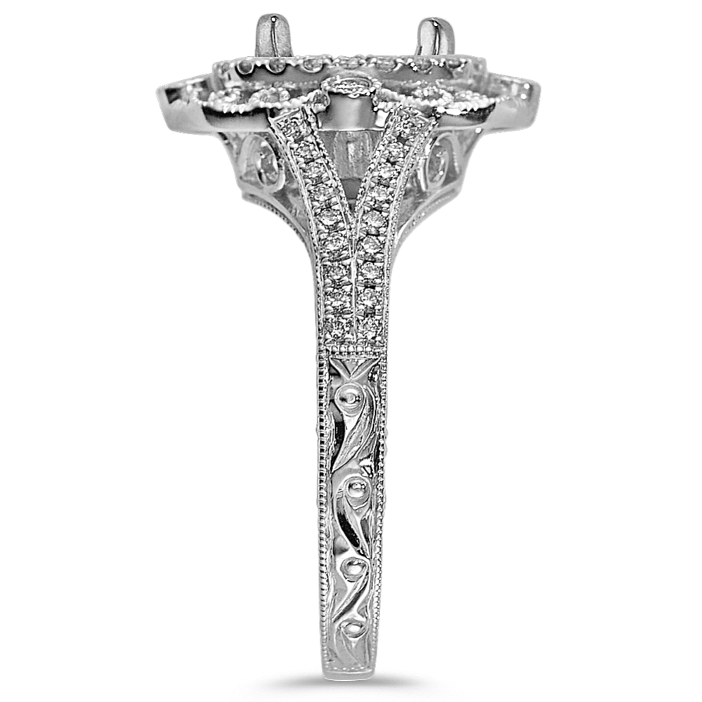 Vintage pave diamond ring deals