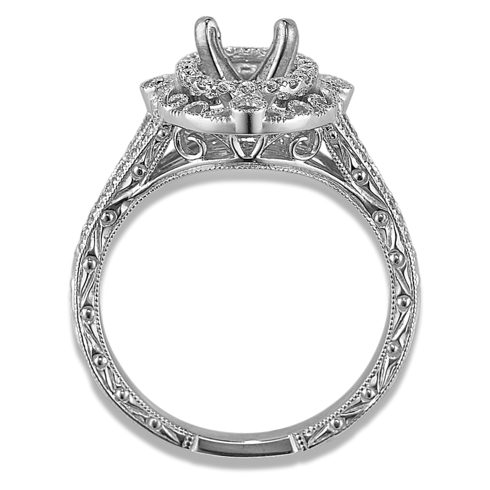 Vintage Pave Set Diamond Engagement Ring