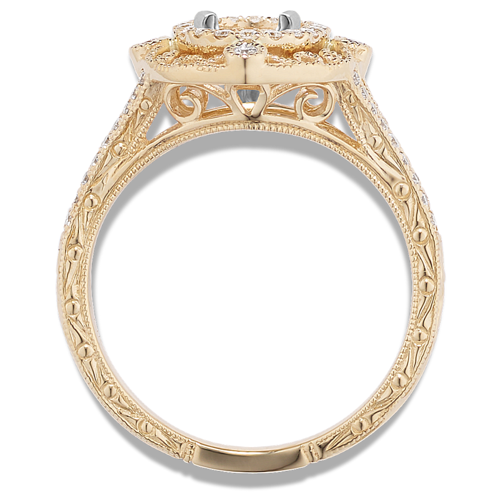 Vintage pave engagement best sale rings