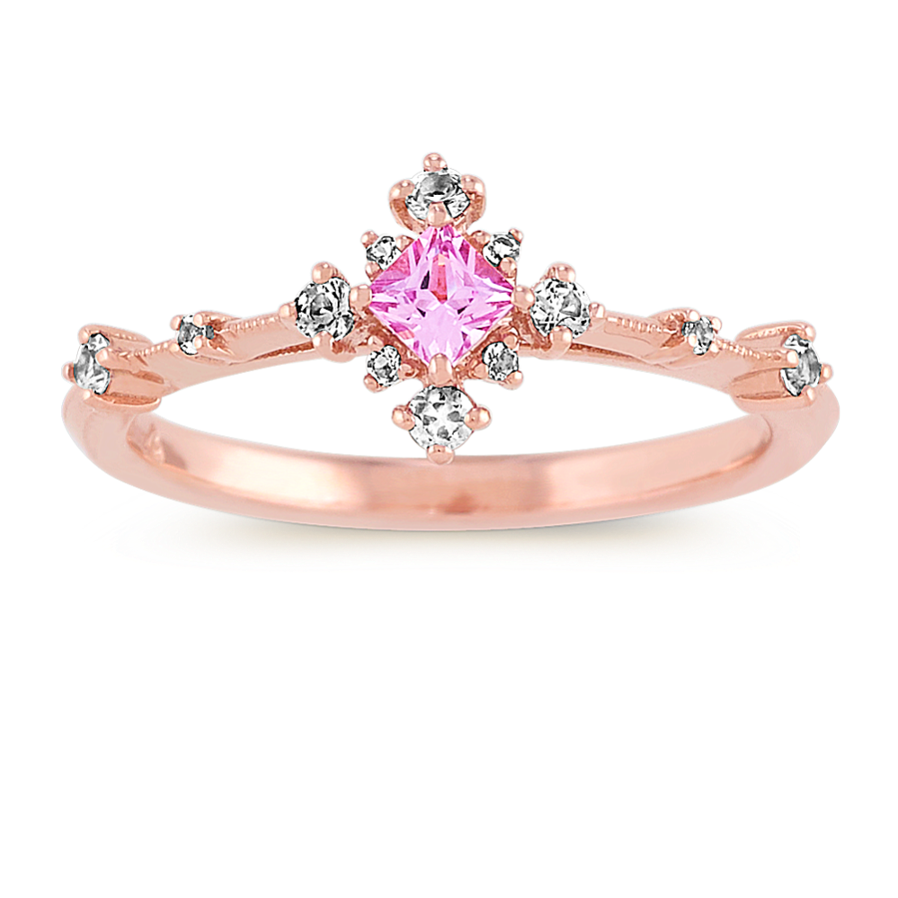 Vintage Pink and White Sapphire Ring