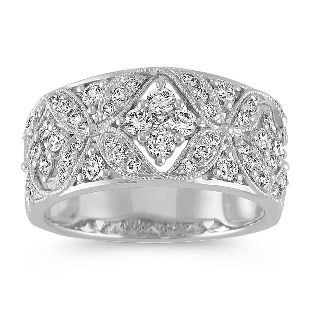 Vintage Princess Cut and Round Diamond Ring