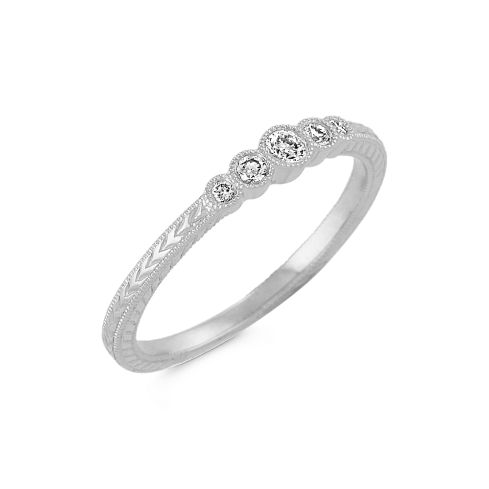 Estelle Vintage Diamond Ring in 14K White Gold Shane Co.