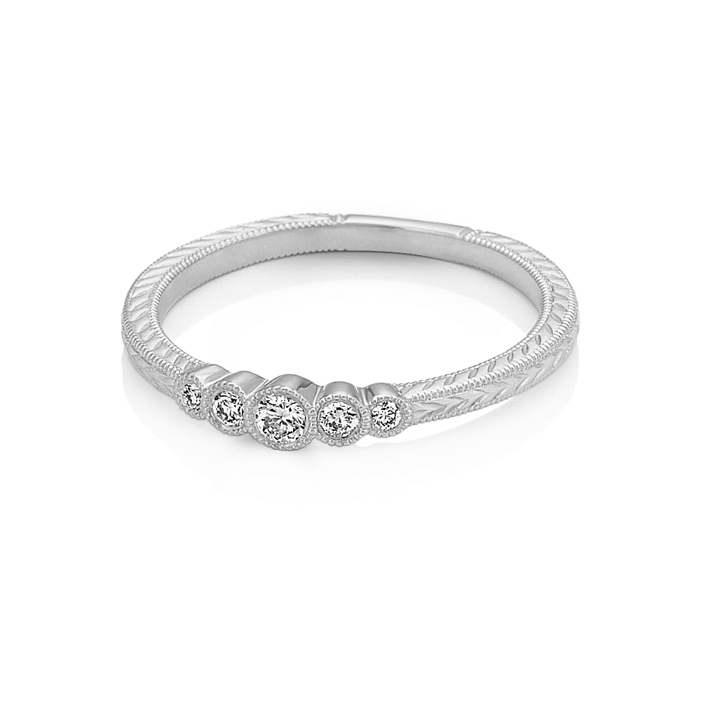 Estelle Vintage Diamond Ring in 14K White Gold Shane Co.