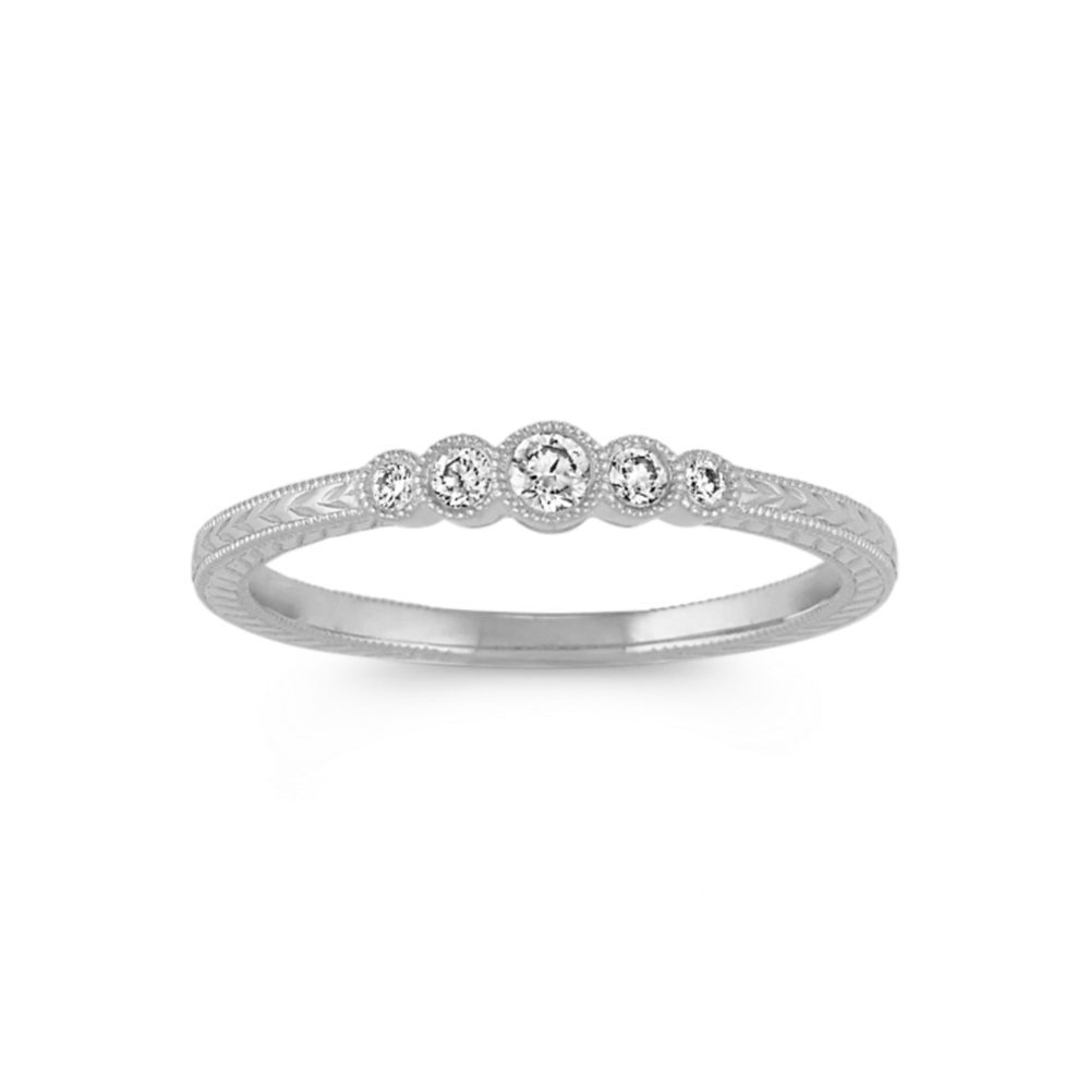 Estelle Vintage Diamond Ring in 14K White Gold