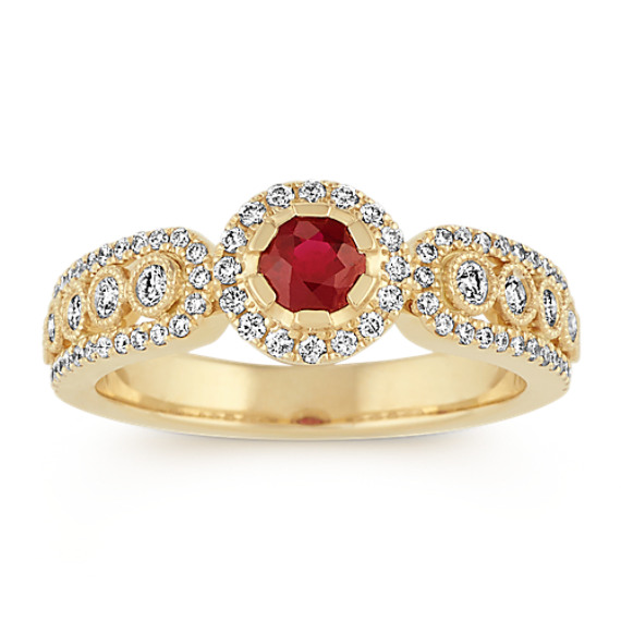 Vintage Ruby and Diamond Ring 