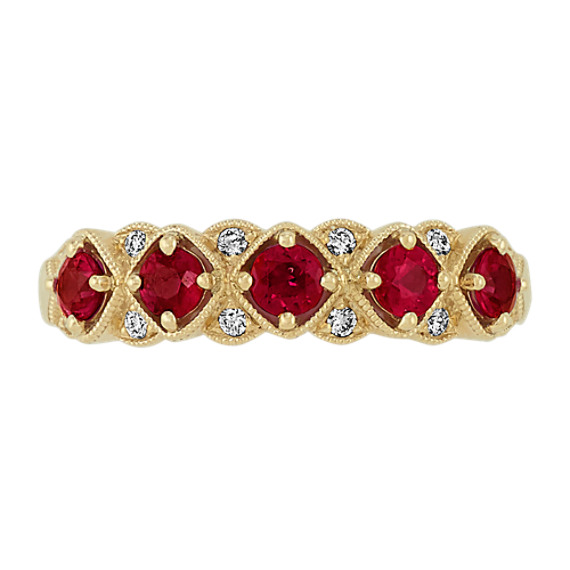Vintage Ruby and Diamond Ring | Shane Co.