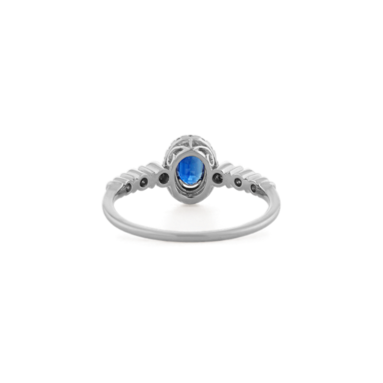 Vintage Traditional Blue Natural Sapphire and Natural Diamond Ring