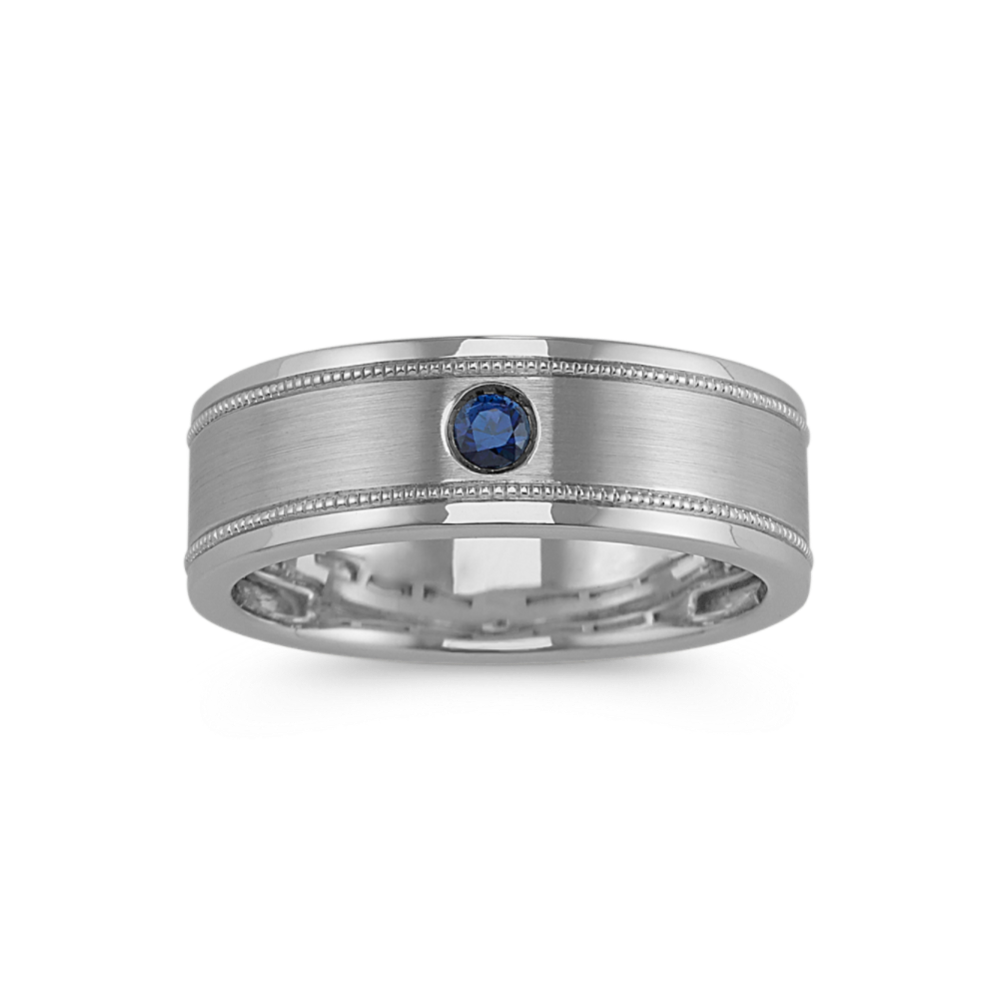 Paladin 14K White Gold & Sapphire Band (7.5mm)