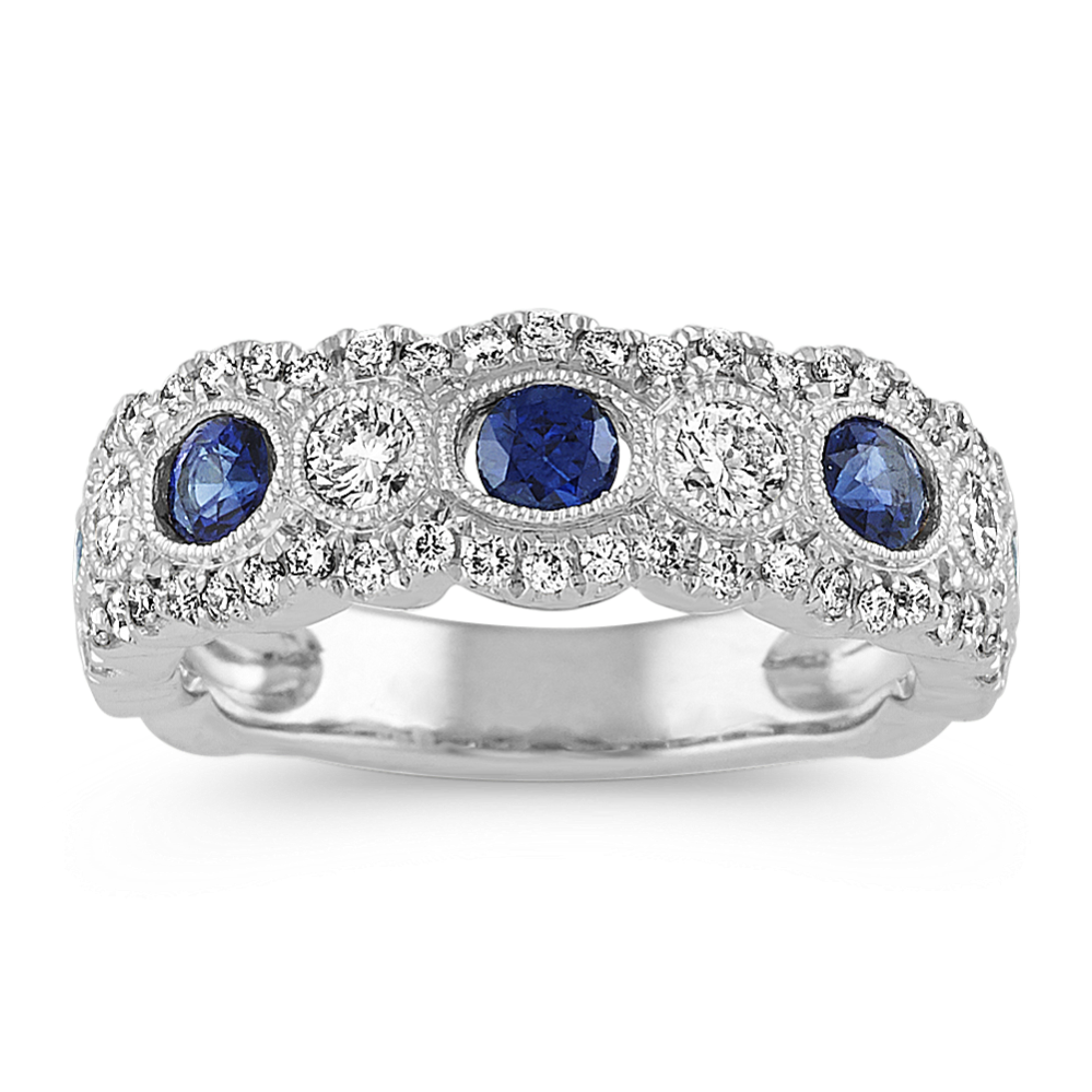 Vintage Traditional Sapphire and Diamond Ring