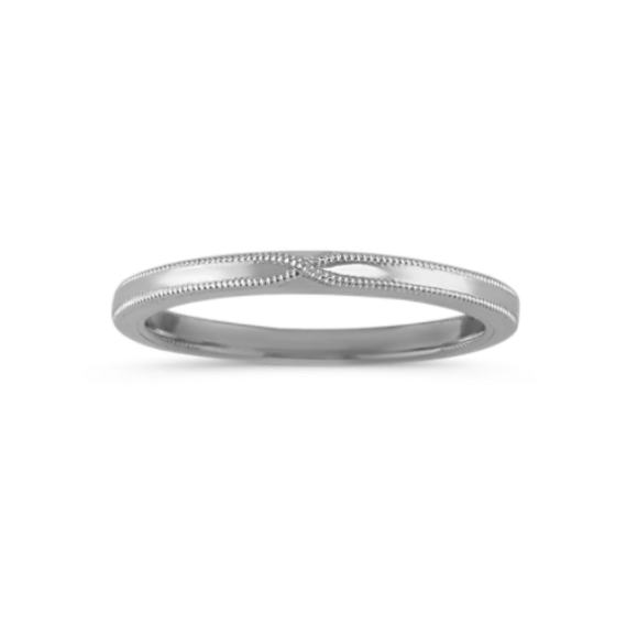 Milgrain 14K White Gold Band