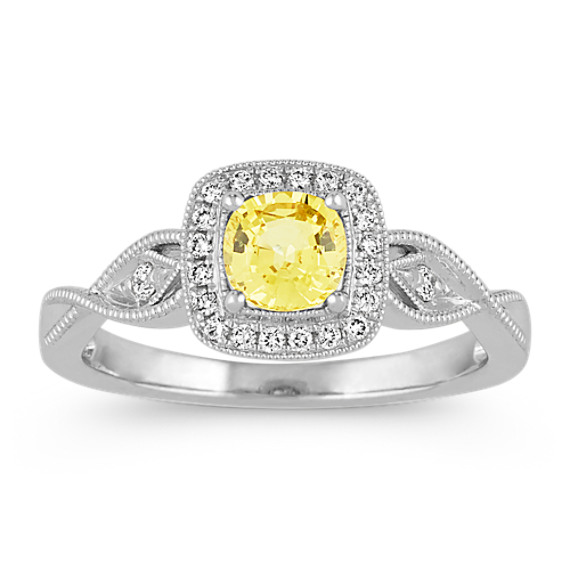 Vintage Yellow Sapphire and Diamond Ring