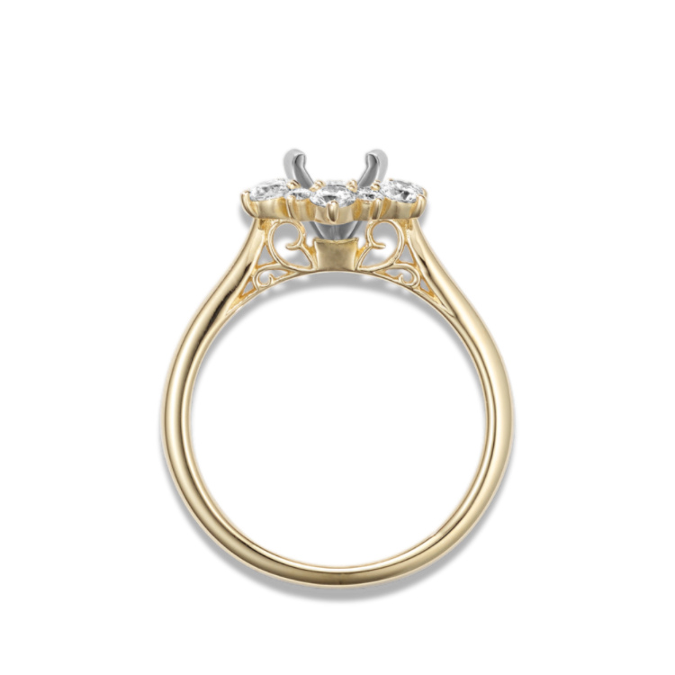 Viola Diamond Halo Engagement Ring