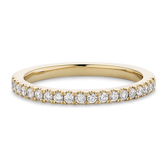 Details about   1.1 Pave set Promise Bridal Wedding Engagement Band In Solid 14k Yellow Gold 