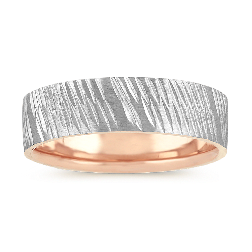 Wedding Band in 14k White and Rose Gold (7mm)
