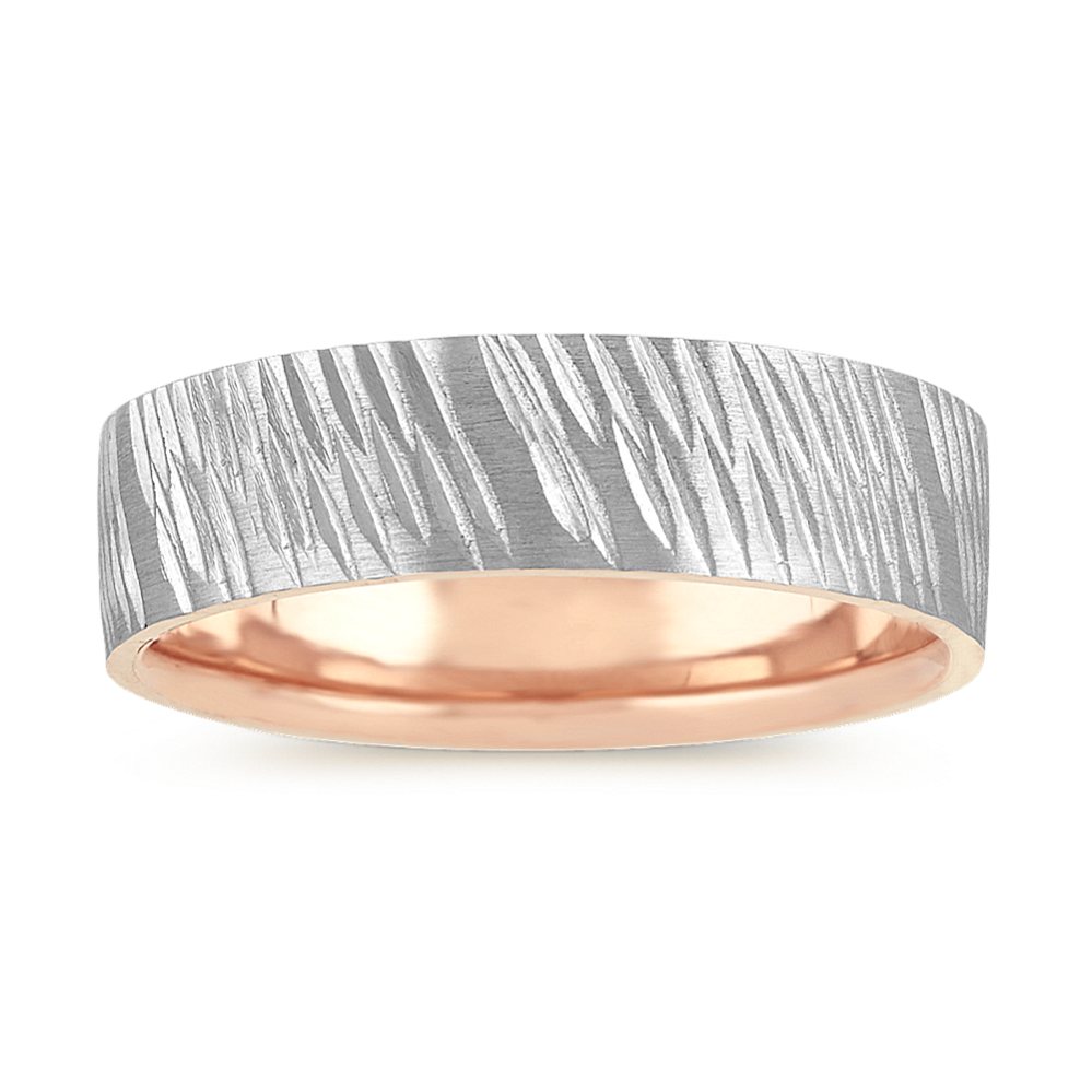 Wedding Band in 14k White and Rose Gold (7mm)