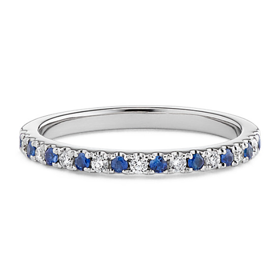 Whimsy Classic Sapphire and Diamond Wedding Band