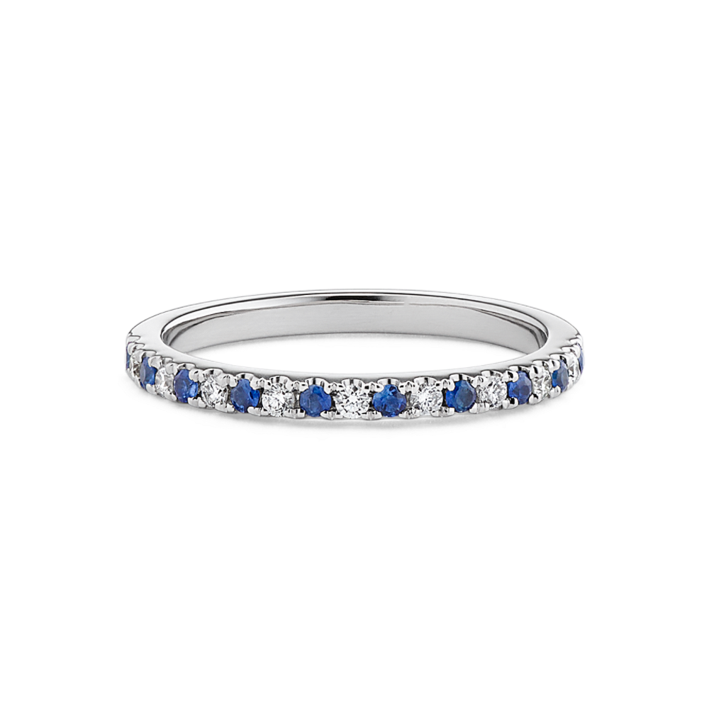 Whimsy Classic Natural Sapphire and Natural Diamond Wedding Band