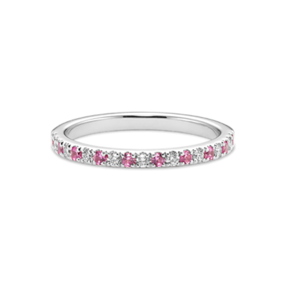 Whimsy Pink Sapphire & Diamond Band