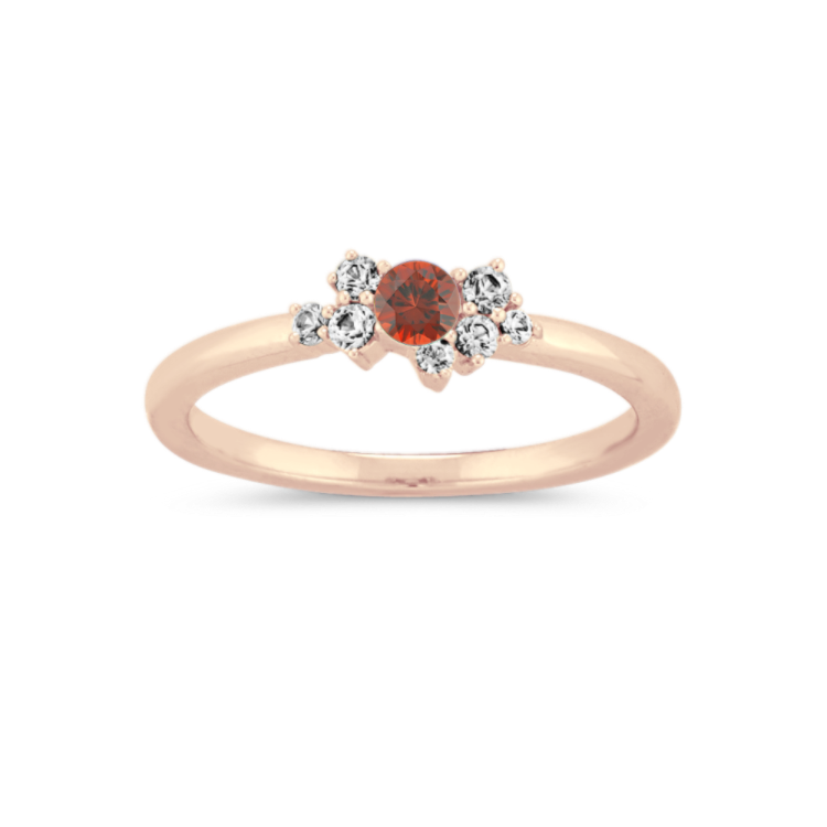 Begonia White Natural Sapphire Ring for 3mm Gemstone in 14k Rose Gold