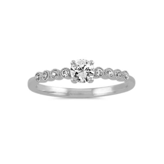 Alba White Sapphire Ring in Sterling Silver