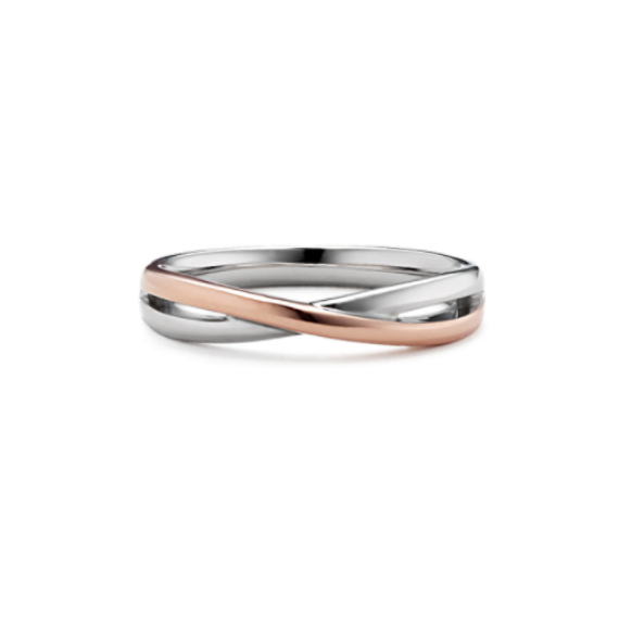 Duo 14K Two-Tone Gold Crossover Band