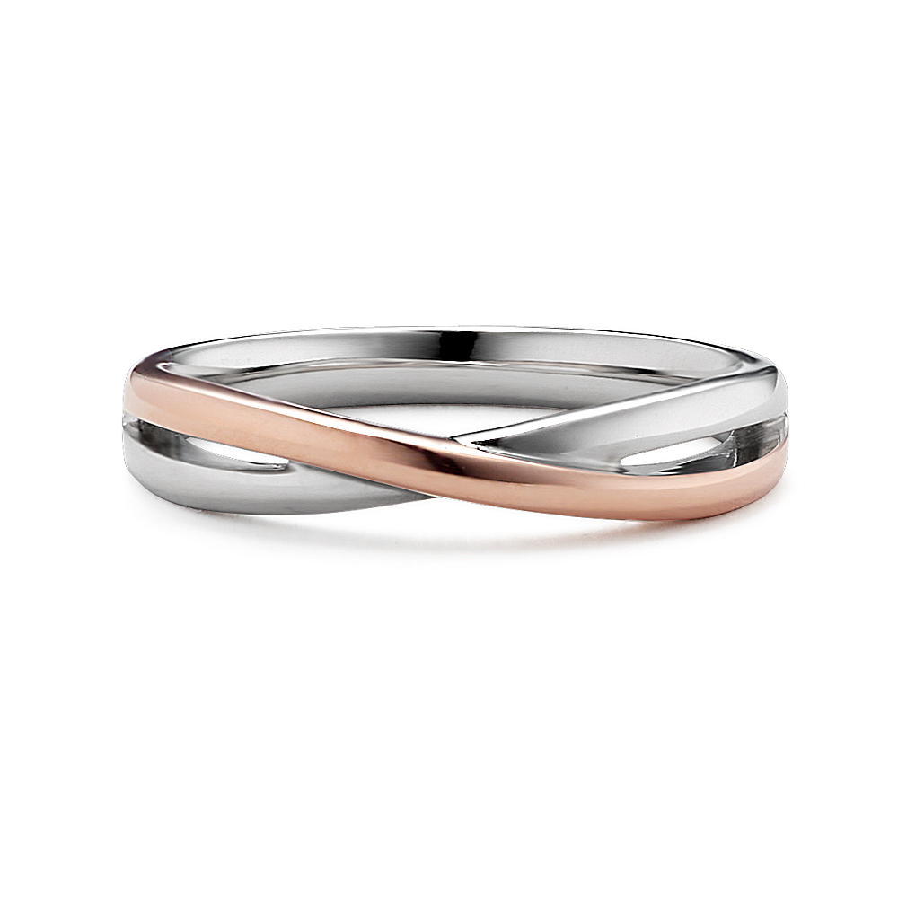 Winding Band in 14k White and Rose Gold (2.5mm)