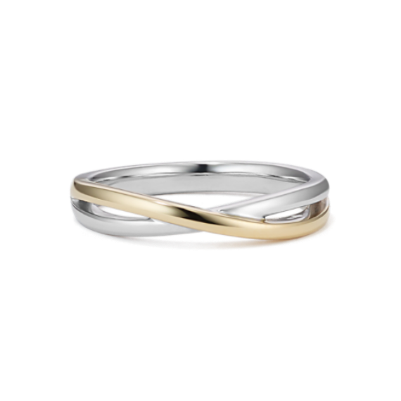 Duo 14K Two-Tone Gold Crossover Band