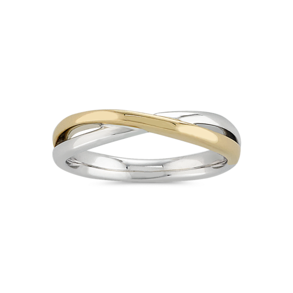 Duo 14K Two-Tone Gold Crossover Band