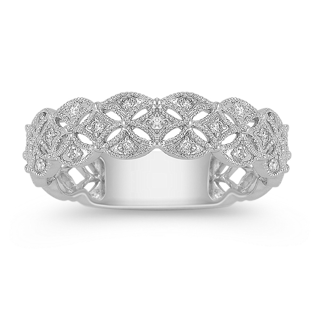Woven diamond wedding band hot sale