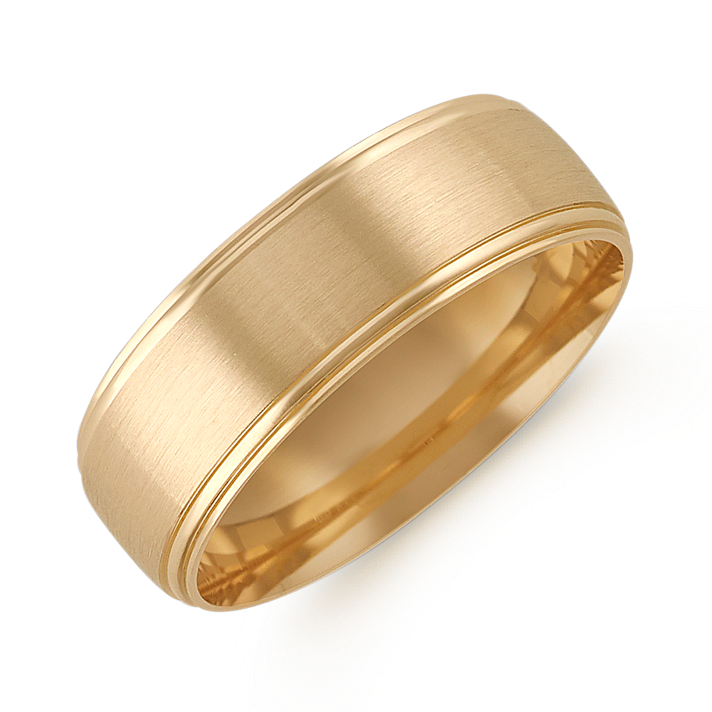 Yellow Gold Contemporary Mens Band (7mm) | Shane Co.