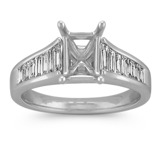 Cathedral and Channel-Set Baguette Diamond Engagement Ring at Shane Co.