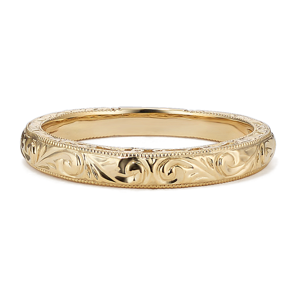 Brocade 14K Yellow Gold Band