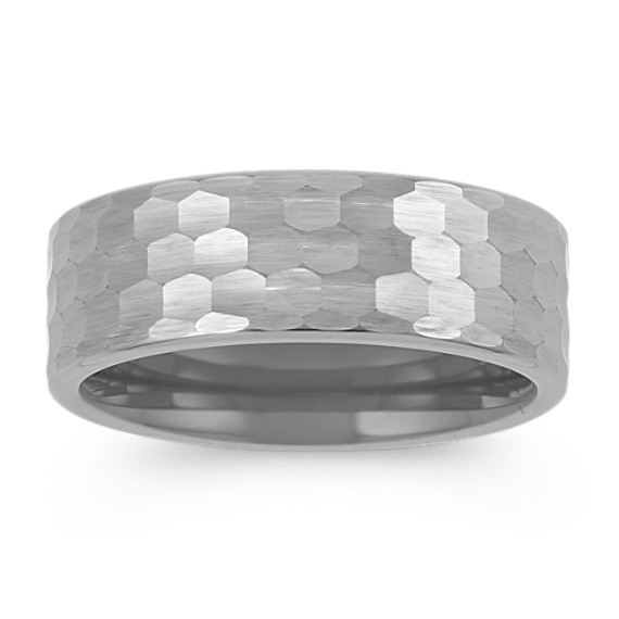 Titanium Men's Band with Hammered Finish (8mm)