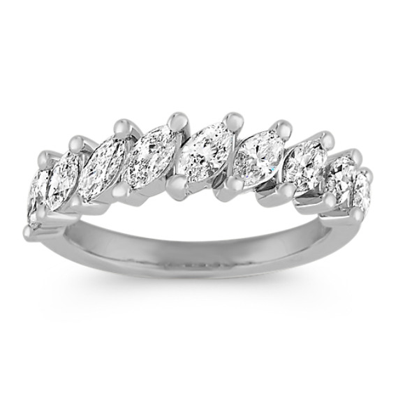 Marquise Diamond Wedding Band In 14k White Gold Shane Co Marquise Diamond Wedding Band In 14k White Gold