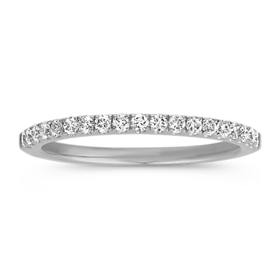 14k white gold diamond band ring