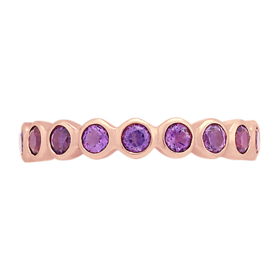 Bezel Set Amethyst Ring In 14k Rose Gold Shane Co