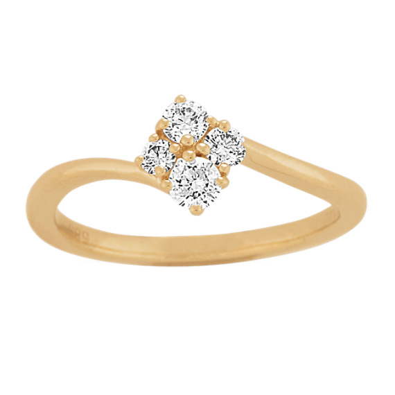 Diamond Cluster Ring in 14k Yellow Gold