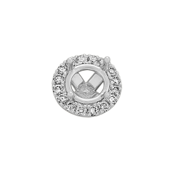 Classic Diamond Halo Decorative Crown in Platinum