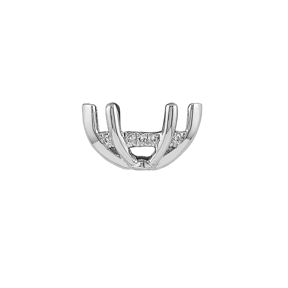 Rosebud Diamond Decorative Crown to Hold 9x4.5mm Marquise Gemstone