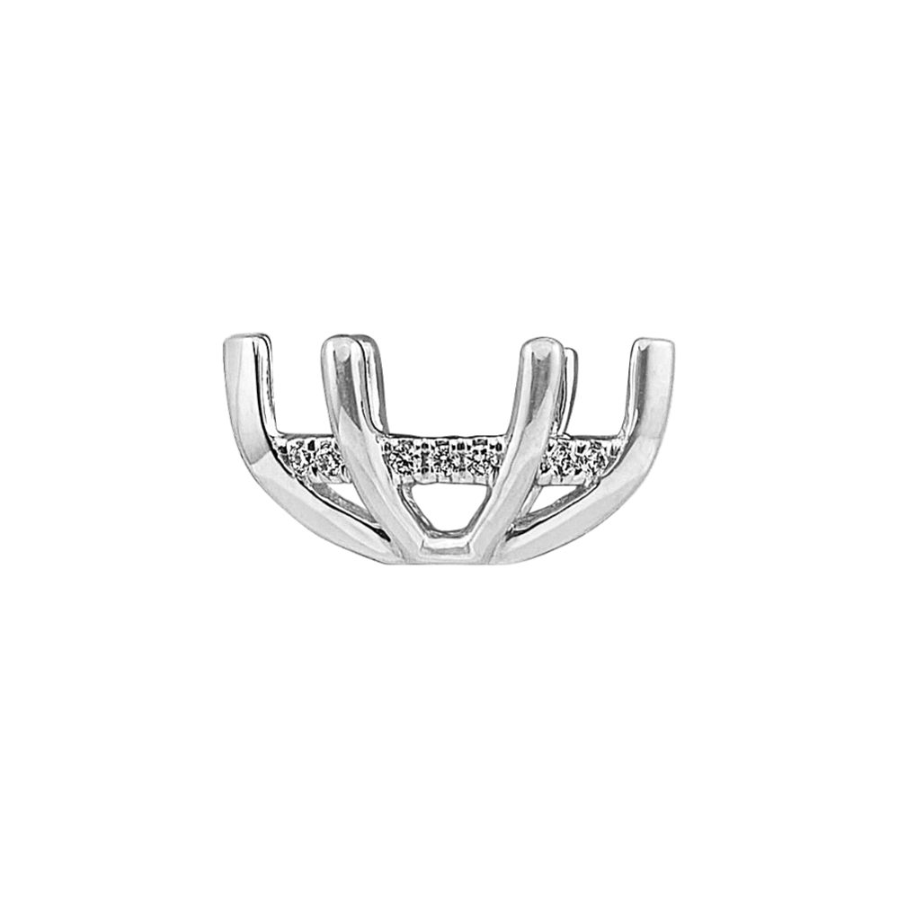 Rosebud Diamond Decorative Crown to Hold 11x5.5mm Marquise Gemstone